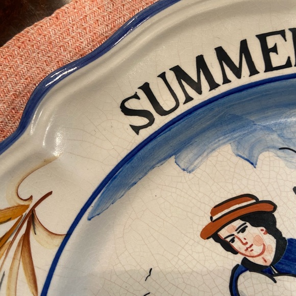 Four Vintage 12” Scalloped Plates Summer, Autumn, Winter, Spring Beautiful deets - Picture 3 of 16